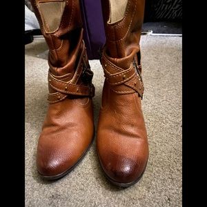 Western style leather booties size 9